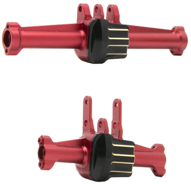 트랙사스 1/18 TRX4M용 알루미늄 합금 액슬 하우징 RC 크롤러 자동차 업그레이드 부품, Red, 1개