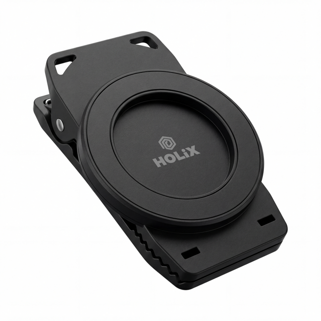 홀릭스 맥세이프 자석 벨트 클립 집게형 가방 거치대 1세트, 블랙