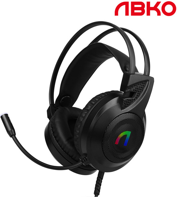 앱코 가상 7.1 RGB 노이즈 캔슬링 마이크 게이밍 헤드셋, N460 (가상7.1 RGB게이밍헤드셋), Black