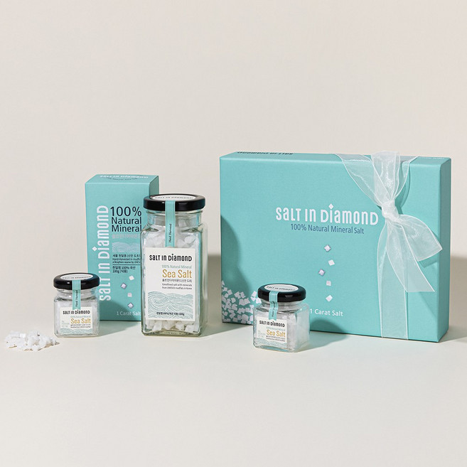 솔트인다이아몬드 미네랄 굵은 소금 큐브 솔트 고급 무기질 420g 선물세트