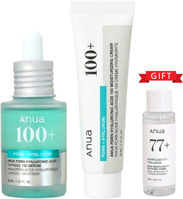 아누아 피디알엔 히알루론산 캡슐 100 세럼 30mL 기획세트 (+크림 30ml) / 아누아 77토너 40ml 추가증정, 1세트