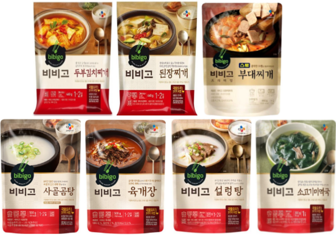CJ제일제당 비비고 즉석국 국 찌개 7종 세트, 4세트, 500g