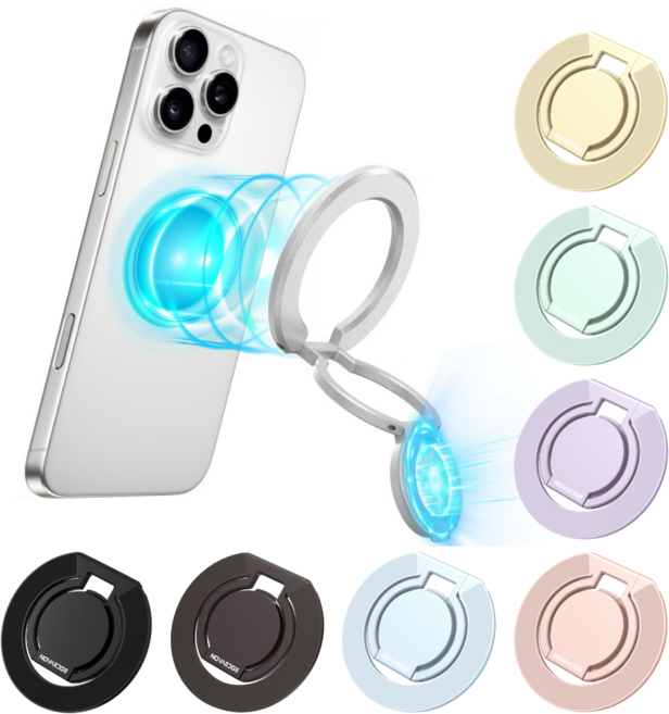 노바엣지 맥세이프 그립 톡홀더 마그네틱 스마트톡, 1개, 실버