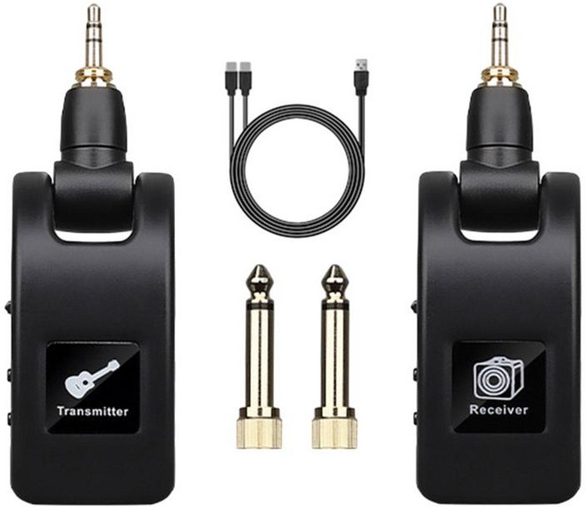 오디오 송신기 및 수신기 음악 장비 무선 기타 앰프용 기타 송신기 및 수신기 일렉트릭 베이스, 10cm/17cm, 검은색, ABS, 검은색