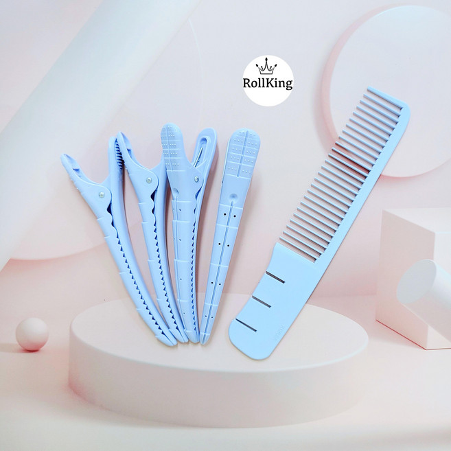 [롤킹] 미쏠 바리깡빗 클리퍼빗 파스텔 바다가 핀셋 4P 블루 세트, 바리깡빗 5번 + 바다가핀셋 4P 파스텔블루, 1개