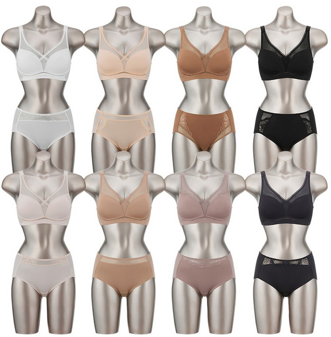비비안 더블리프팅 라인보정 노와이어 여성 속옷 브라 팬티 세트 16종