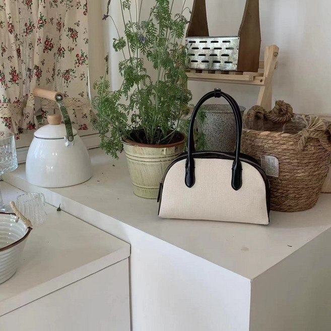 미니 스퀘어 볼링 크로스백 토트백 블랙 아이보리 실버