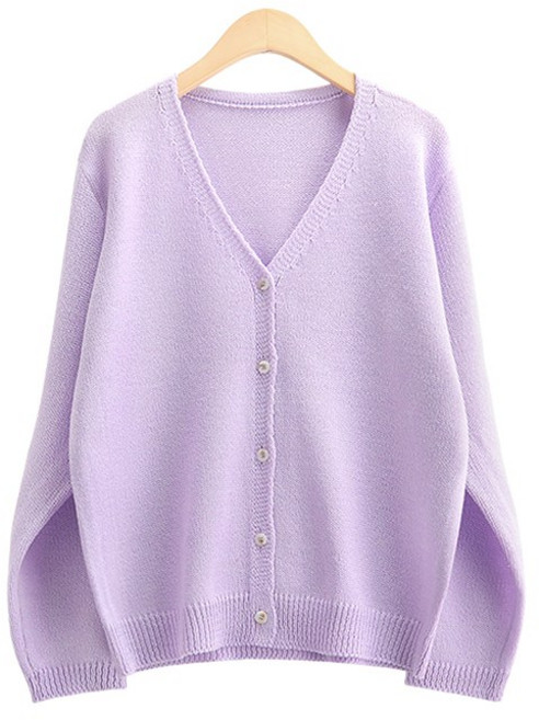 크러스트 기본 브이넥 니트 가디건 1color