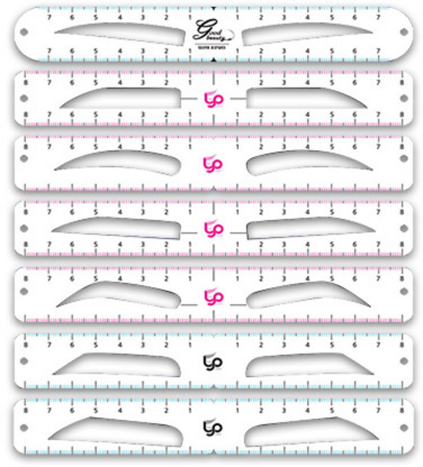 래쉬포인트 눈썹 디자인자 7종 반영구 눈썹자 눈썹가이드자, 1개, 여자눈썹자5번