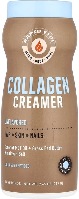 RAPIDFIRE 콜라겐 크리머 무맛 217g(7.65oz) RAPIDFIRE (래피드파이어), RAPIDFIRE, 콜라겐 크리머, 무맛, 217g(7 - 쿠팡