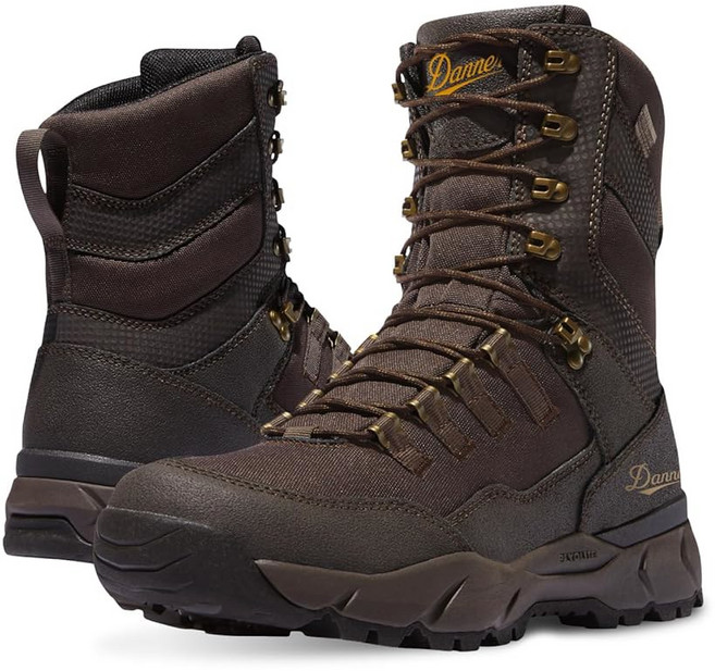 남성용 Danner Vital 8인치 방수 헌팅 부츠 - 내마모성 가죽 및 섬유 갑피 충격 흡수 풋베드 미끄럼 방지 트랙션 아웃솔