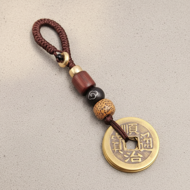 행운 재물복 엽전 메탈 키링 자동차 스마트키 홀더 패션 열쇠고리