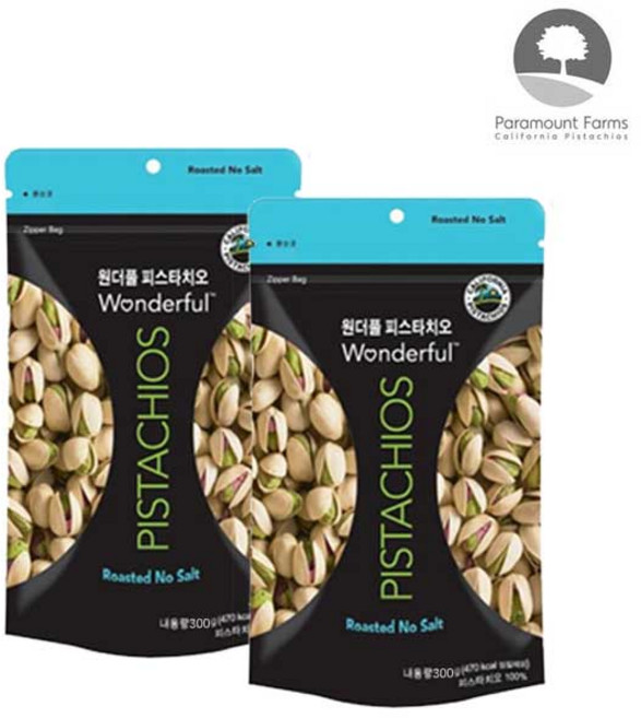 원더풀피스타치오 무염, 300g, 2개