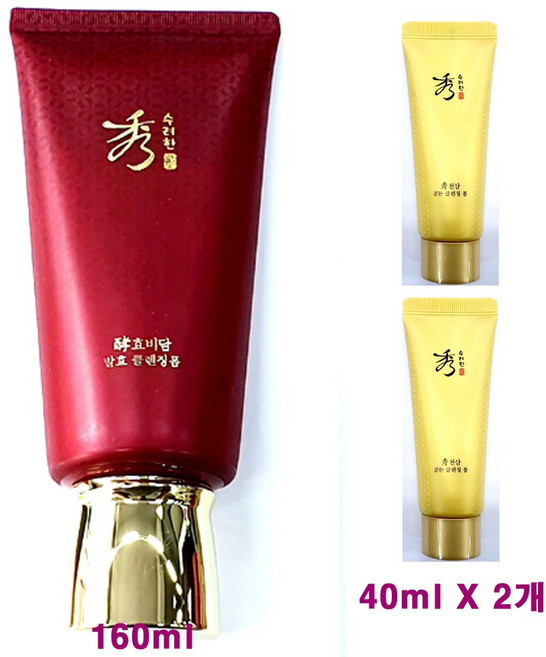 수려한 효비담 발효 클렌징 폼 160ml + 천삼 골든 클렌징 폼 40ml X 2개 추가 / 총용량 240ml, 1개