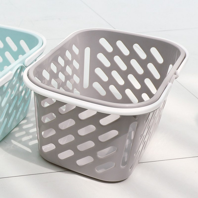 일본 사나다 큐트목욕바구니 J9643 (L-8693) 소형 손잡이 바구니 욕실 정리 바스켓, 라이트 그레이, 1개
