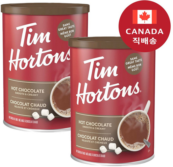 캐나다 국민카페 팀홀튼 TimHortons 팀홀튼 핫초코 캔 500g-2캔(캐나다 직배송), 500g, 2개, 1개입
