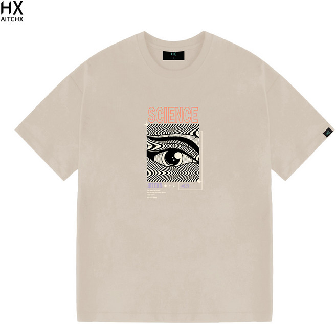 HX 남성용 통기성 오버핏 빅사이즈 반팔 티셔츠 HX1046