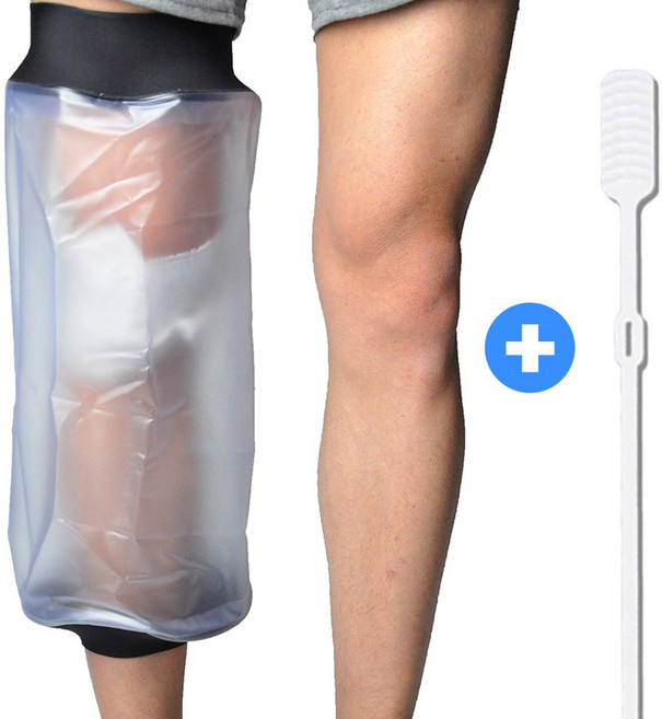 굿앤윌 깁스 방수커버 +깁스긁개 세트 통깁스 기브스 샤워, 1개, 팔꿈치 무릎 대+깁스긁개