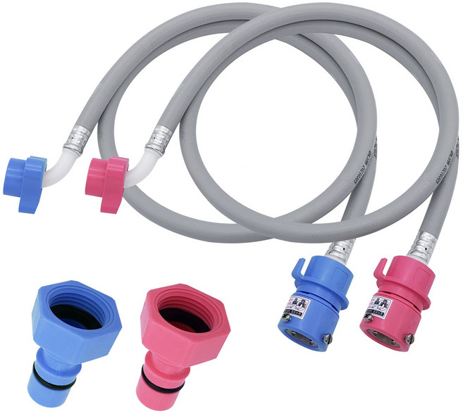 국산 세탁기호스 삼성 LG 대우 급수호스 1.3미터 냉수+1.3미터 온수 세트, 1개