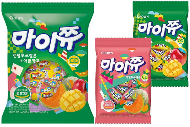 마이쮸 캔털루프멜론 + 애플망고 284g + 켄털루프 멜론100g + 애플망고 100g
