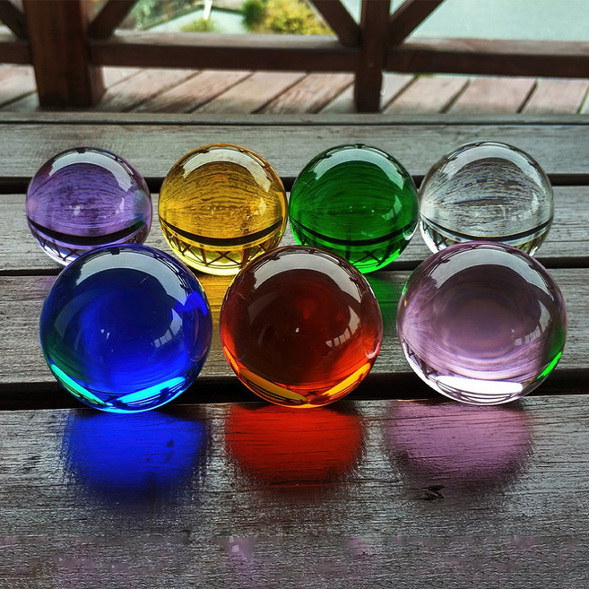 4cm 컬러 수정구 크리스탈 유리구슬 풍수인테리어 소품 장식구슬, 투명