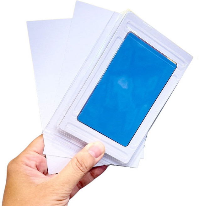 寵物紀念相框：免洗腳印印台組 安全無毒 輕鬆製作寵物手足印紀念品, 1件, 拓印紙淺藍小