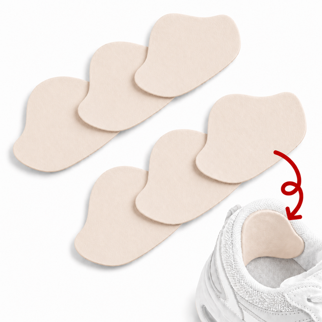 글로넥트 운동화 신발 뒤꿈치 까짐 접착식 수선 패드 6p, 1세트, 베이지