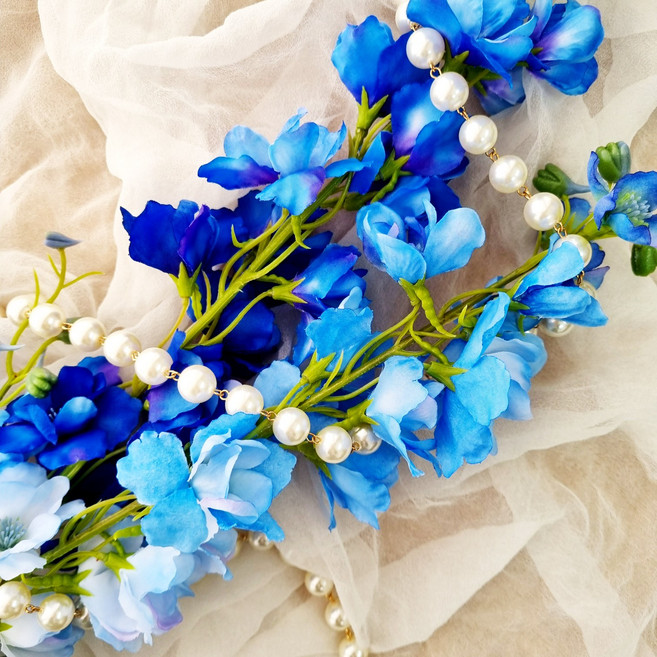 블루 델피늄 조화 가지 2color, 딥블루