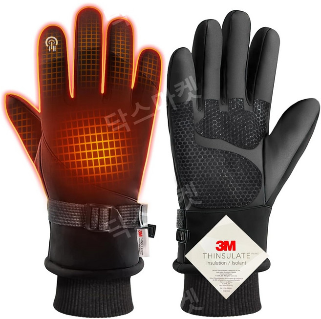 3M 방한 장갑 남녀공용 터치 자전거 이중보온 라이딩 일본 아마존, 1개, 블랙