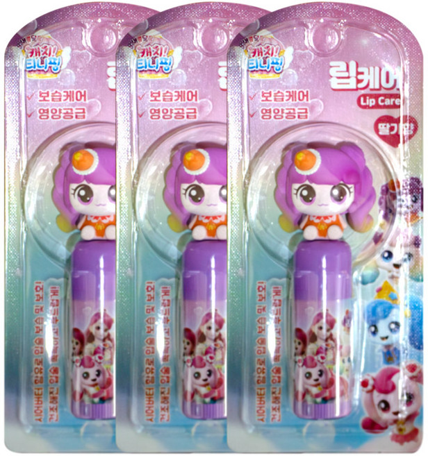 캐치티니핑 립케어 딸기향, 3.8g, 3개, 말랑핑