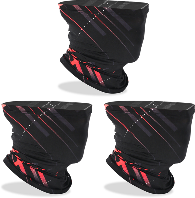 타이트엔드 EXO 쿨 멀티스카프 자전거 마스크, 레드, 3개