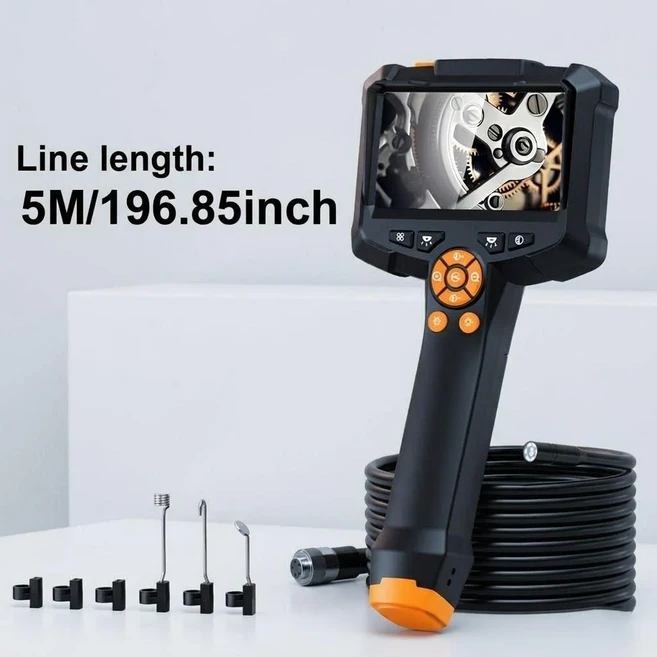 1080P 방수 내시경 카메라 4.3인치 IPS 1m 5m 10m 케이블 2000mAh 배터리 3.5시간 사용 자동차 가정 배관, 02 5M