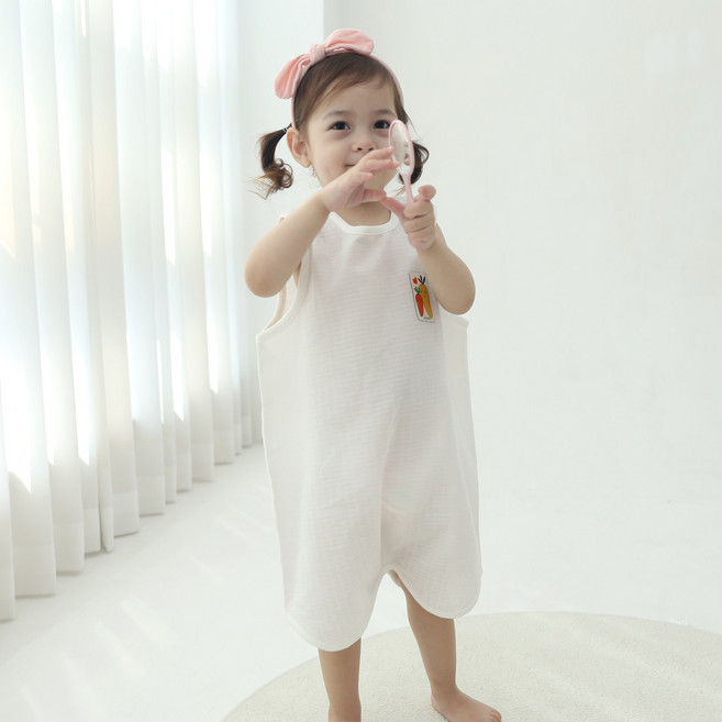 잼베이비 요루 거즈 수면조끼 봄 여름 시원하고 쾌적한 아기잠옷 유아동