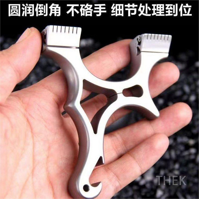 전문가용 새총 사냥 포켓 휴대용 합금 저격 서바이벌 낚시 티타늄 조류퇴치, 실버, 1개