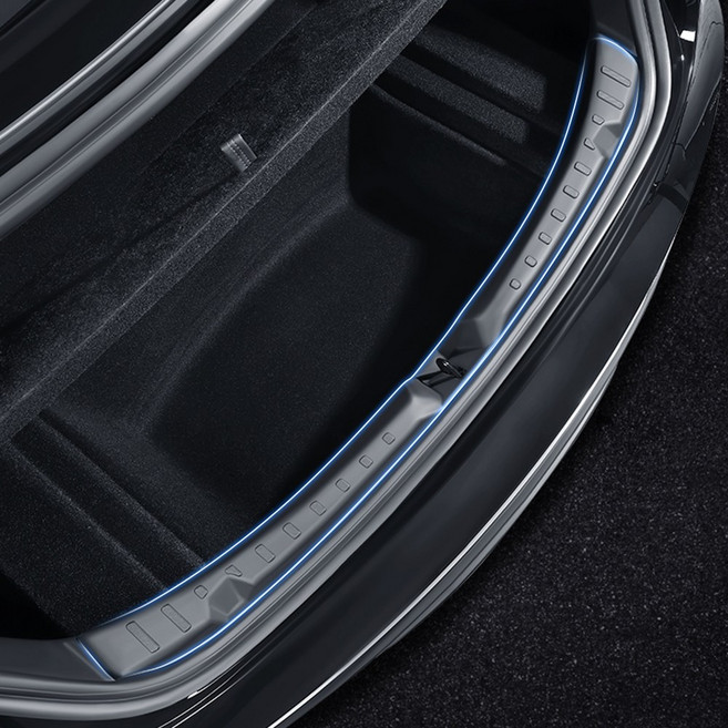 YZ 트렁크 문턱 보호 커버 플레이트 TPE 고무 보호대 자동차 리어 씰 가드 커버 스크래치 방지, 1개, 블랙