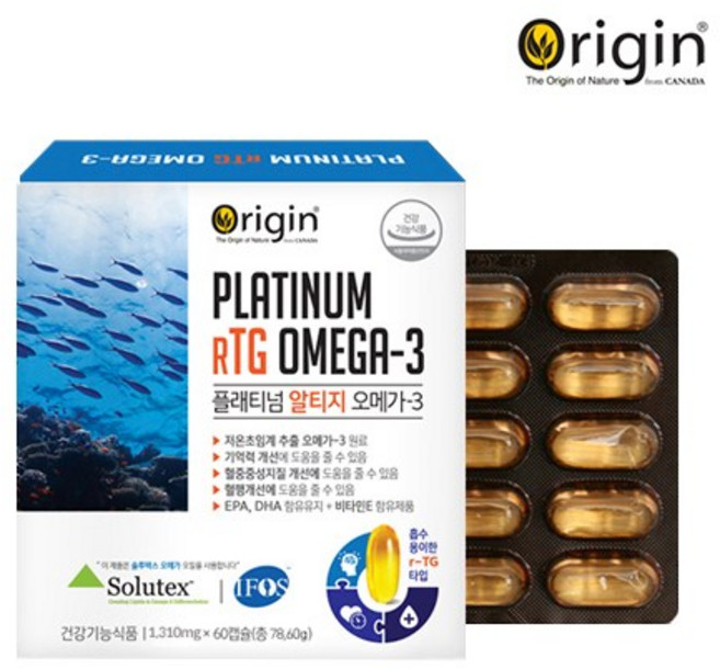 오리진 플래티넘 알티지 오메가-3 (1 310mg*60캡슐), 60회분, 1개