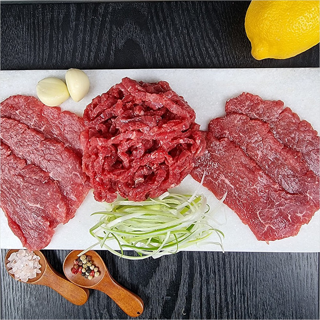 정육1번가 한우암소 육회 육사시미 육전 뭉티기 홍두깨 꾸리살 250g, 1개