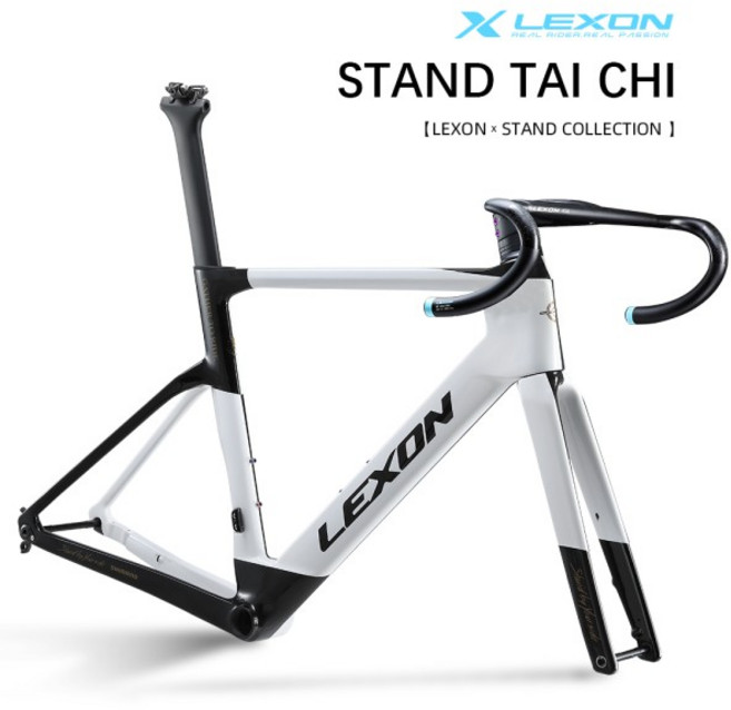 LEXON 700C Disc-Brake Road Bike Frame Carbon Fully Hidden Set Thru Axle T1000 142mm Inner, 01 56cm, 02 With Handlebar, 1개