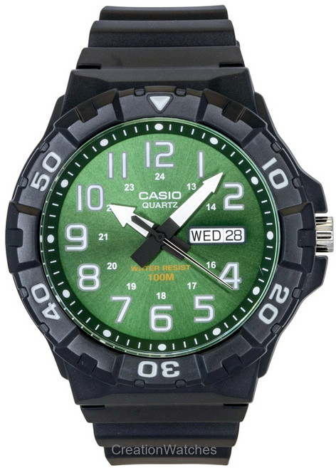 Casio Analog Resin Strap Green Dial Quartz MRW-210H-3BV 100M Men's Watch