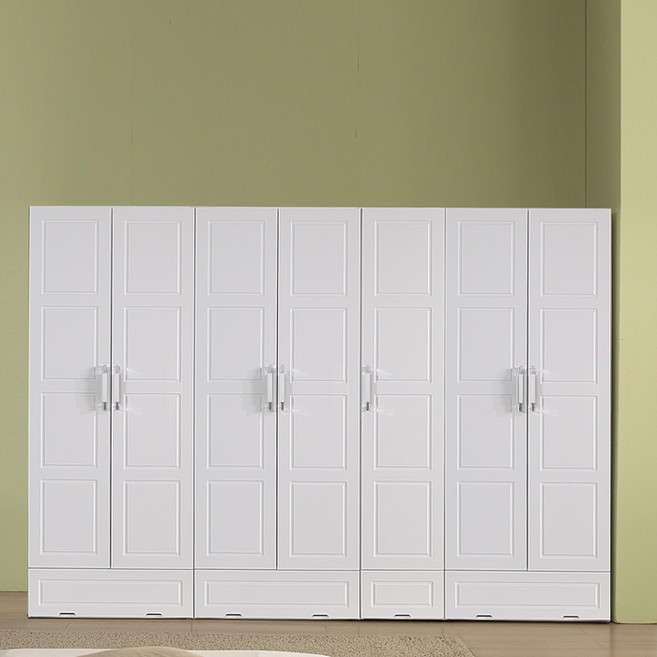 국내제작 직접배송 키높이 네모르 서랍형 2836mm 장롱 옷장 이불장 양복장 안방가구 침실가구, 화이트