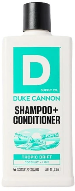 Duke Cannon 투인원 남성용 샴푸 & 컨디셔너 - 티트리 오일 상쾌한 두피 케어 황산염 프리 414ml(14온스), 14 액량온스 (1개) - 쿠팡