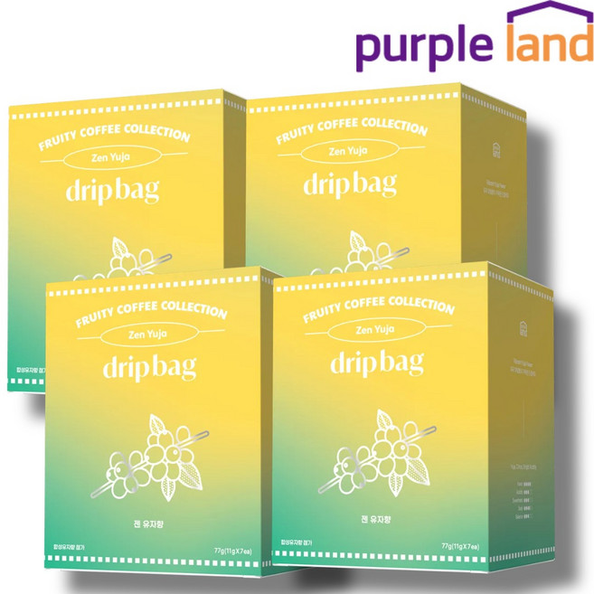 퍼플랜드 핸드드립 커피 갸향 드립백 젠 유자향, 4개, 7개입, 11g
