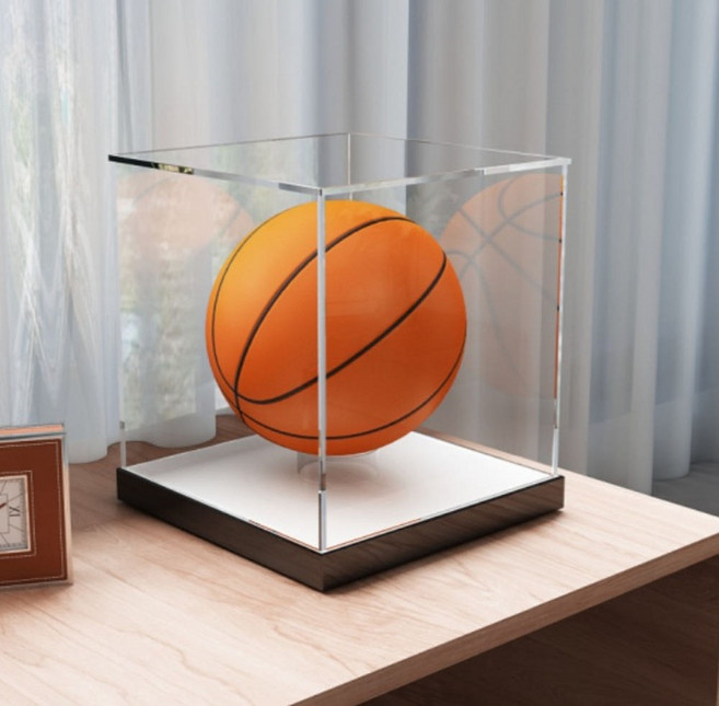 투명 아크릴 보관함 농구공 축구공 배구공 케이스 싸인볼 기념 디스플레이 박스 방진 01. 화이트 10mm 높이 1개, 01. 화이트 10mm 높이 × 1개 × 1개