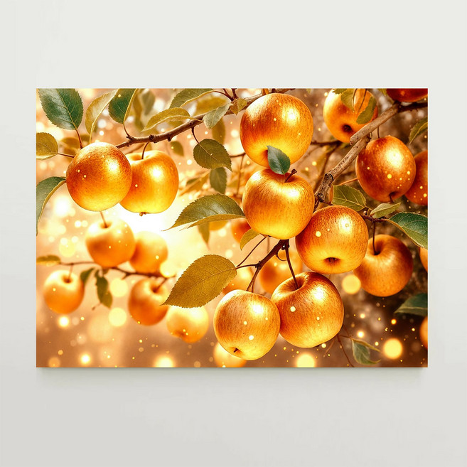 [인메이블] 복들어오는 가정 행복 사과 5종 그림 인테리어 찬란한 청사과 캔버스액자 풍수 거실 현관 복도 사무실 벽 대형, 04.HGA-황홀한사과, 06호[40.9x27.3cm]