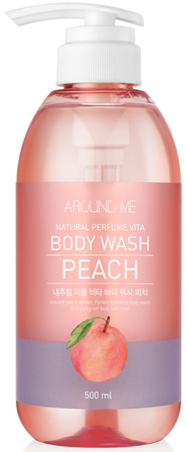 어라운드미 내추럴 퍼퓸 비타 바디워시 피치, 500ml, 1개