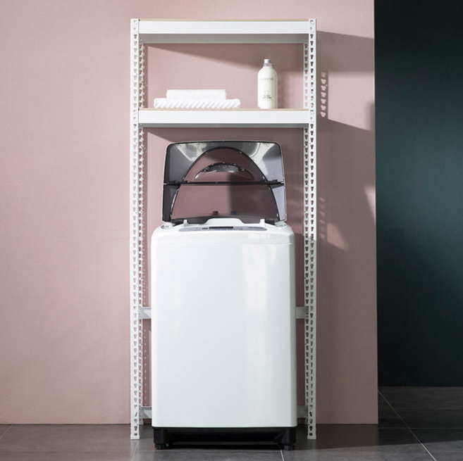 스피드랙 V2 세탁기선반 2단 1200 x 500 x 1800 mm, 화이트앵글