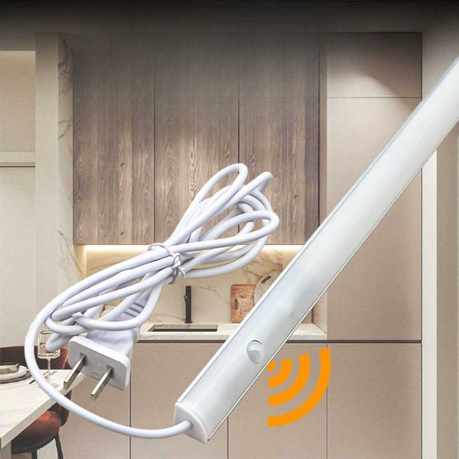 LED 유선센서등 계단 신발장 욕실 주방 피규어 220v 현관 화장실 간접조명, 60CM 화이트 무광 센서등