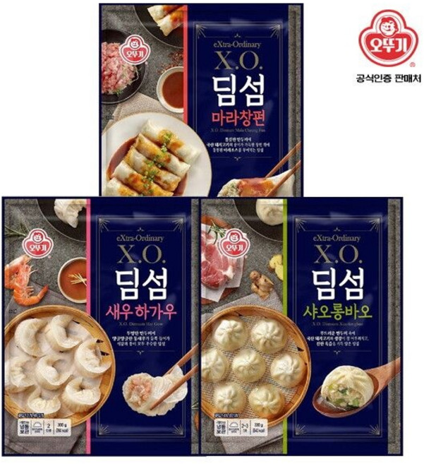 오뚜기 XO 딤섬 새우하가우 300g x 6봉 마라창펀 샤오롱바오, 새우하가우2+마라창펀2+샤오롱2, 6개