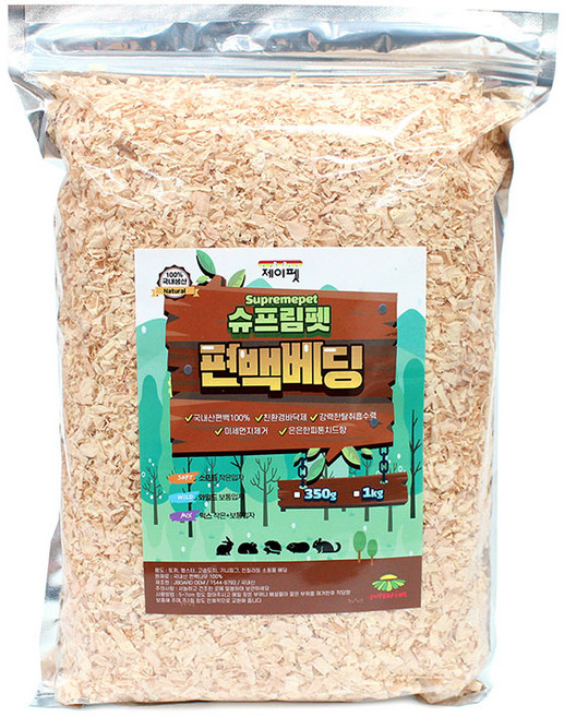 슈프림펫 편백베딩 햄스터베딩 기니피그 토끼 소동물베딩 먼지없는 베딩, 1개, 350g
