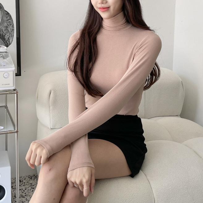 실루엣 거즈 느낌 여성 폴라티셔츠 9color